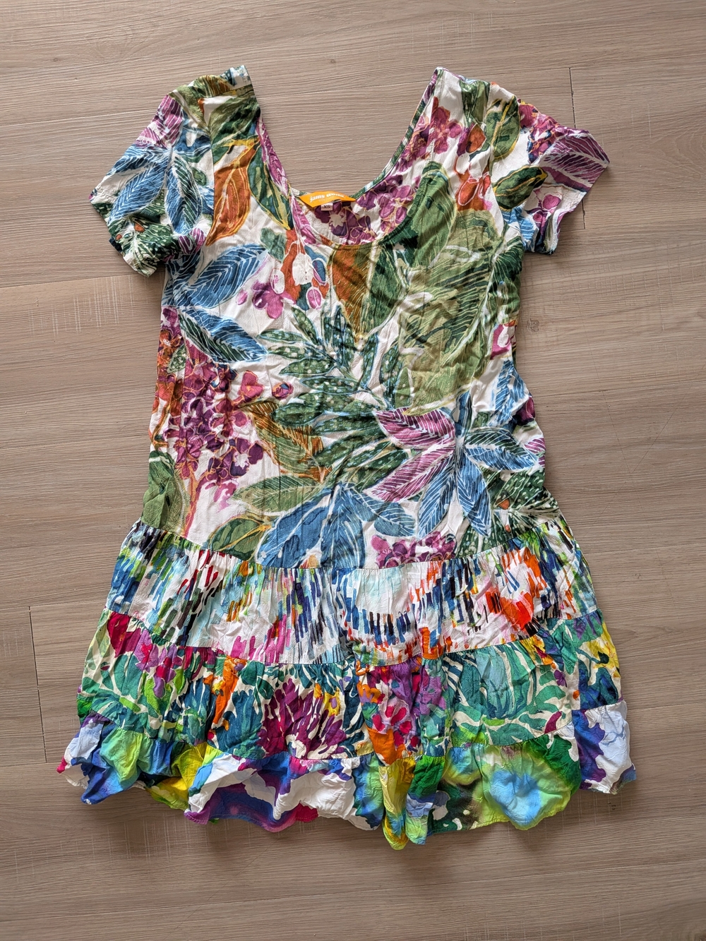 Jams World Vibrant Tropical Floral Short Sleeve Dress